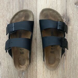 Black leather Birkenstock